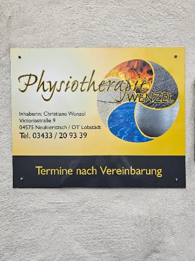 Praxisschild von Physiotherapie Christiane Wenzel in der Victoriastraße